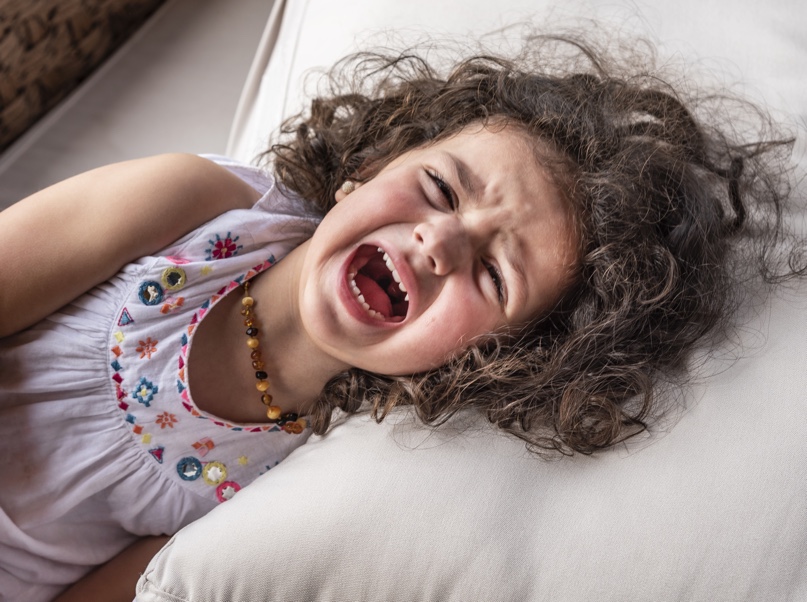 Child with PANS PANDAS Syndrome having a tantrum